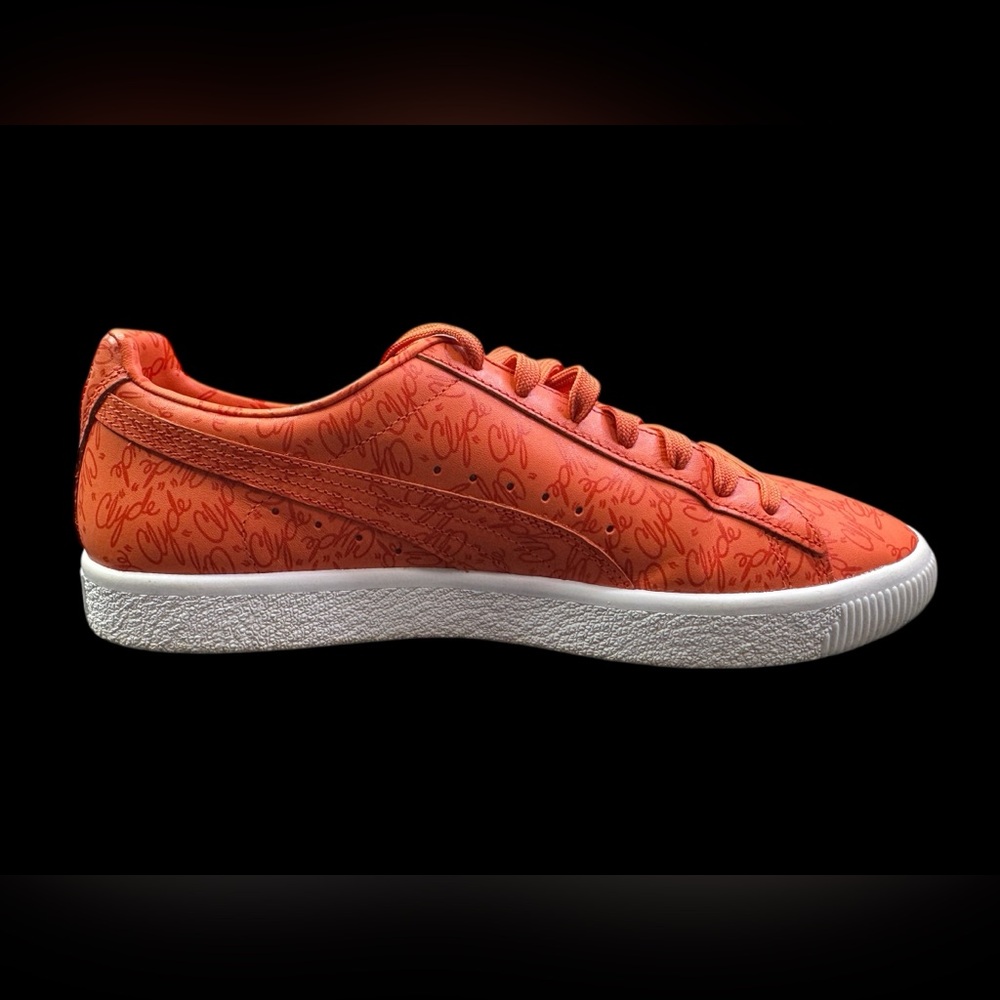 Puma Clyde Script Mens Sneakers Orange/Pumpkin/White Men's US Size 10.5 - Picture 7 of 15